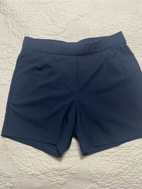 Nike Navy Blue Spandex  Women Shorts Size S Pockets Pull On Ajustable Waist #587